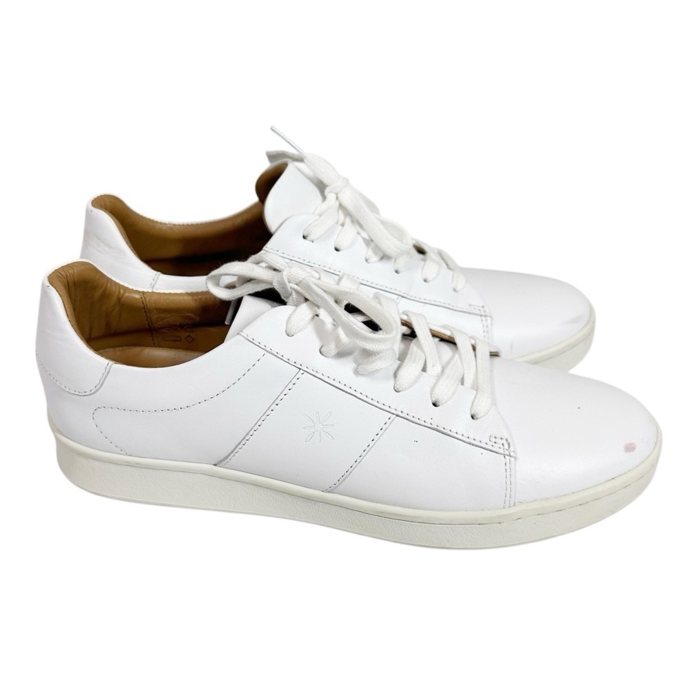 JOYASOL 39/8.5 Paisley White Leather Lace up Sneakers